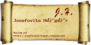 Josefovits Hágár névjegykártya